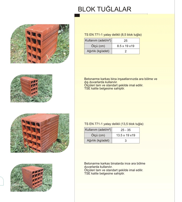 8,5'luk Blok Tuğla